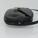 Christian Dior Shoulder Bag Leather Navy Gold Auth bs23532-4