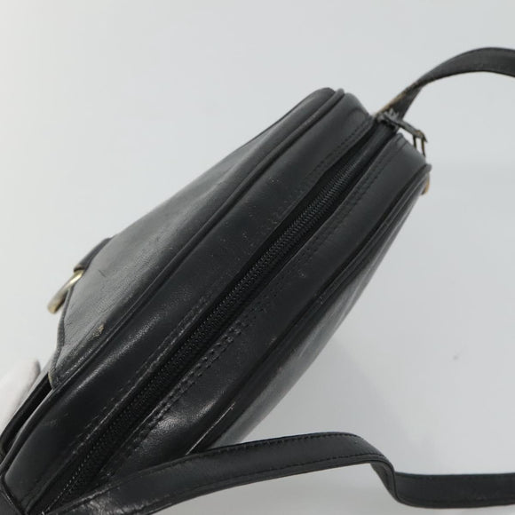 Christian Dior Shoulder Bag Leather Navy Gold Auth bs23532