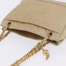 CHANEL Matelasse Chain Shoulder Bag Lamb Skin Beige Gold CC Auth bs23535-5
