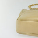 CHANEL Matelasse Chain Shoulder Bag Lamb Skin Beige Gold CC Auth bs23535-15