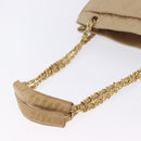 CHANEL Matelasse Chain Shoulder Bag Lamb Skin Beige Gold CC Auth bs23535-15