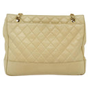 CHANEL Matelasse Chain Shoulder Bag Lamb Skin Beige Gold CC Auth bs23535-13