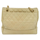 CHANEL Matelasse Chain Shoulder Bag Lamb Skin Beige Gold CC Auth bs23535-2