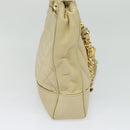 CHANEL Matelasse Chain Shoulder Bag Lamb Skin Beige Gold CC Auth bs23535-3