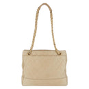 CHANEL Matelasse Chain Shoulder Bag Lamb Skin Beige Gold CC Auth bs23535-4
