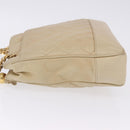 CHANEL Matelasse Chain Shoulder Bag Lamb Skin Beige Gold CC Auth bs23535-14
