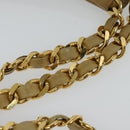 CHANEL Matelasse Chain Shoulder Bag Lamb Skin Beige Gold CC Auth bs23535-8