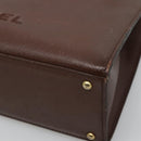 CHANEL Shoulder Bag Leather Brown CC Auth bs23537-8