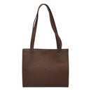 CHANEL Shoulder Bag Leather Brown CC Auth bs23537-2