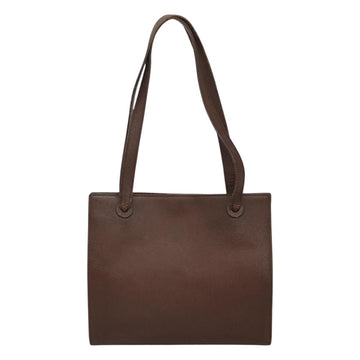 CHANEL Shoulder Bag Leather Brown CC Auth bs23537 - 0