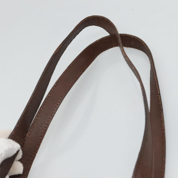 CHANEL Shoulder Bag Leather Brown CC Auth bs23537