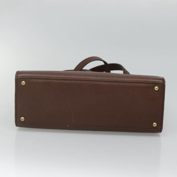 CHANEL Shoulder Bag Leather Brown CC Auth bs23537