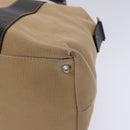 Salvatore Ferragamo Boston Bag Canvas Leather 2way Beige Silver Auth bs23541-14