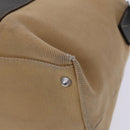 Salvatore Ferragamo Boston Bag Canvas Leather 2way Beige Silver Auth bs23541-16