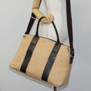 Salvatore Ferragamo Boston Bag Canvas Leather 2way Beige Silver Auth bs23541-23