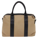 Salvatore Ferragamo Boston Bag Canvas Leather 2way Beige Silver Auth bs23541-2