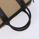 Salvatore Ferragamo Boston Bag Canvas Leather 2way Beige Silver Auth bs23541-7