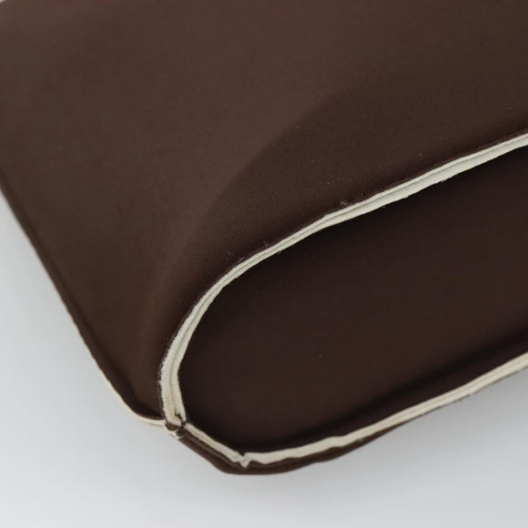 CHANEL Hand Bag Nylon Brown CC Auth bs23545