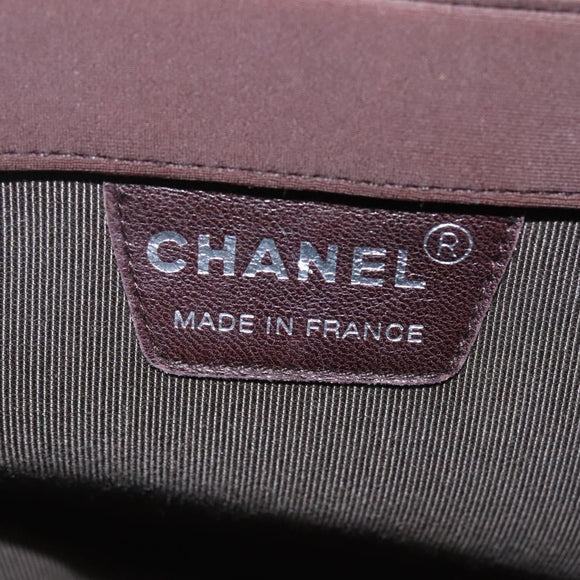 CHANEL Hand Bag Nylon Brown CC Auth bs23545