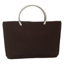 CHANEL Hand Bag Nylon Brown CC Auth bs23545-13