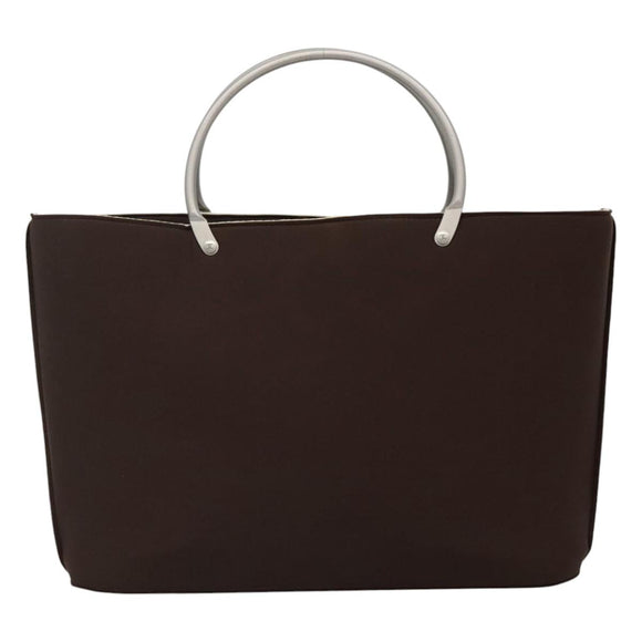 CHANEL Hand Bag Nylon Brown CC Auth bs23545