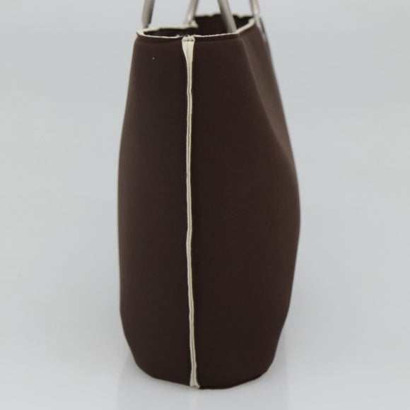 CHANEL Hand Bag Nylon Brown CC Auth bs23545