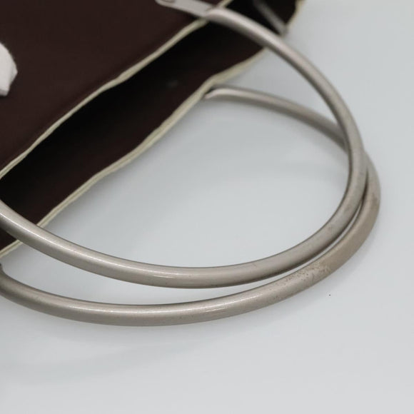 CHANEL Hand Bag Nylon Brown CC Auth bs23545