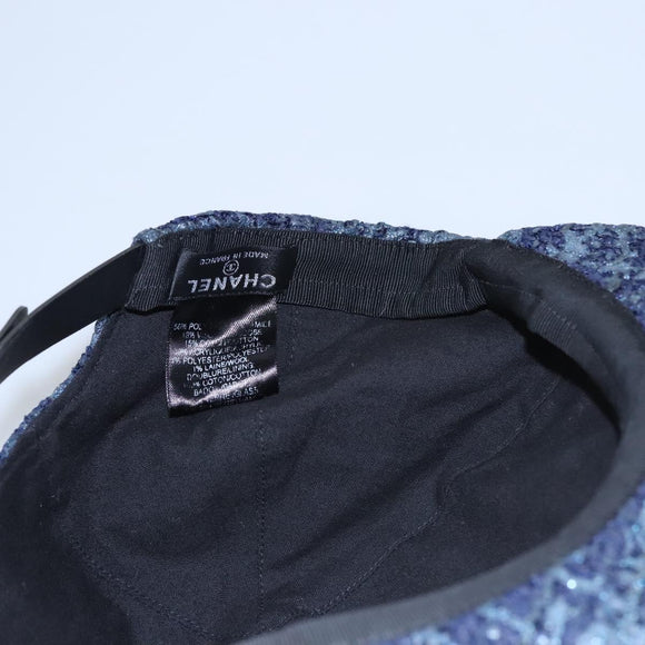 CHANEL Cap Tweed Blue Auth bs23546V