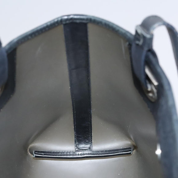 Salvatore Ferragamo Gancini Hand Bag Vinyl Black Auth bs23548