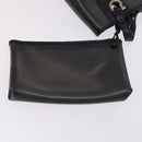 Salvatore Ferragamo Gancini Hand Bag Vinyl Black Auth bs23548-19
