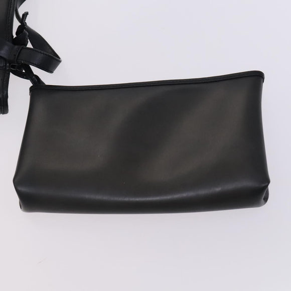 Salvatore Ferragamo Gancini Hand Bag Vinyl Black Auth bs23548