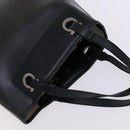 Salvatore Ferragamo Gancini Hand Bag Vinyl Black Auth bs23548-6