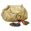LOEWE Shoulder Bag Leather Gold Auth bs23549-1