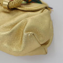 LOEWE Shoulder Bag Leather Gold Auth bs23549-15