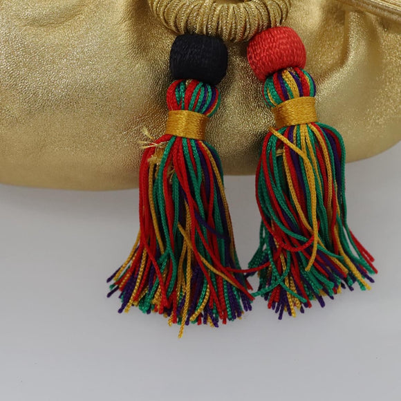 LOEWE Shoulder Bag Leather Gold Auth bs23549