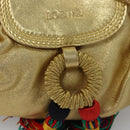 LOEWE Shoulder Bag Leather Gold Auth bs23549-17