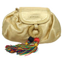 LOEWE Shoulder Bag Leather Gold Auth bs23549-13