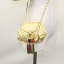 LOEWE Shoulder Bag Leather Gold Auth bs23549-22