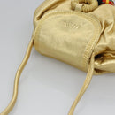 LOEWE Shoulder Bag Leather Gold Auth bs23549-6