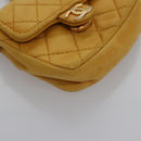 CHANEL Mini Mini Matelasse Charm Lamb Skin Yellow CC Auth bs23550-10