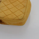 CHANEL Mini Mini Matelasse Charm Lamb Skin Yellow CC Auth bs23550-12