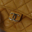 CHANEL Mini Mini Matelasse Charm Lamb Skin Yellow CC Auth bs23550-14