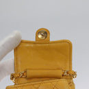 CHANEL Mini Mini Matelasse Charm Lamb Skin Yellow CC Auth bs23550-15