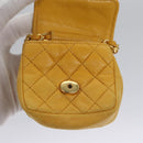 CHANEL Mini Mini Matelasse Charm Lamb Skin Yellow CC Auth bs23550-16
