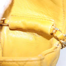 CHANEL Mini Mini Matelasse Charm Lamb Skin Yellow CC Auth bs23550-17