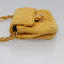 CHANEL Mini Mini Matelasse Charm Lamb Skin Yellow CC Auth bs23550-5