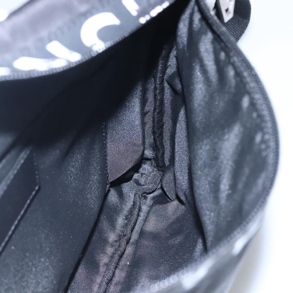 GIVENCHY Umhängetasche Nylon Schwarz Silber Auth bs23553