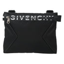GIVENCHY Shoulder Bag Nylon Black Silver Auth bs23553-2