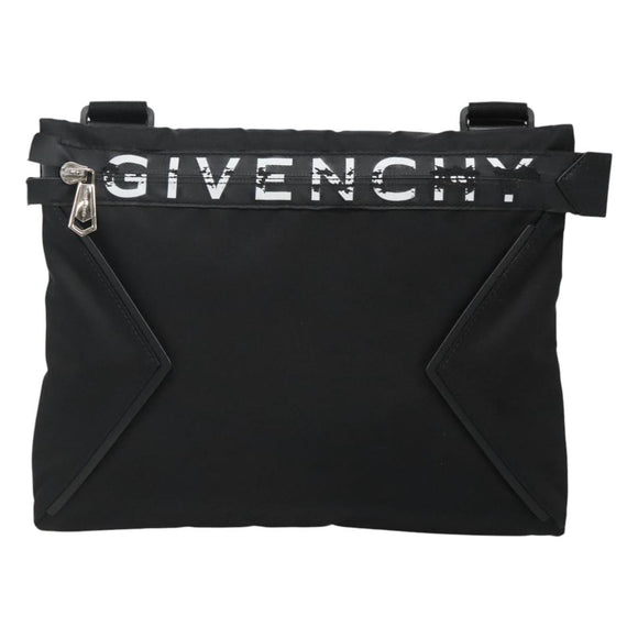 GIVENCHY Shoulder Bag Nylon Black Silver Auth bs23553
