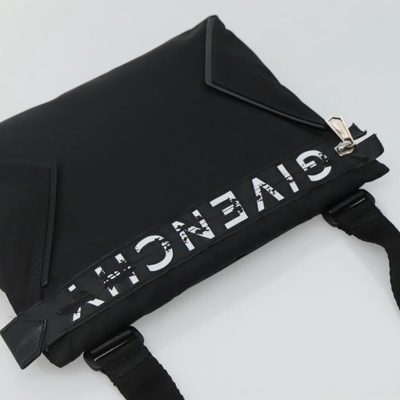 GIVENCHY Shoulder Bag Nylon Black Silver Auth bs23553